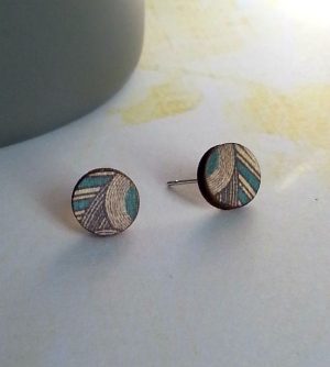 Small Circle Wooden Stud Earrings gallery pic