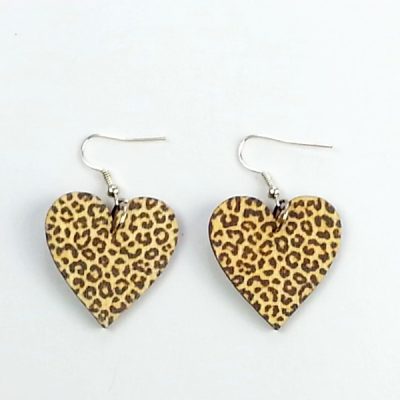 animal print heart earrings